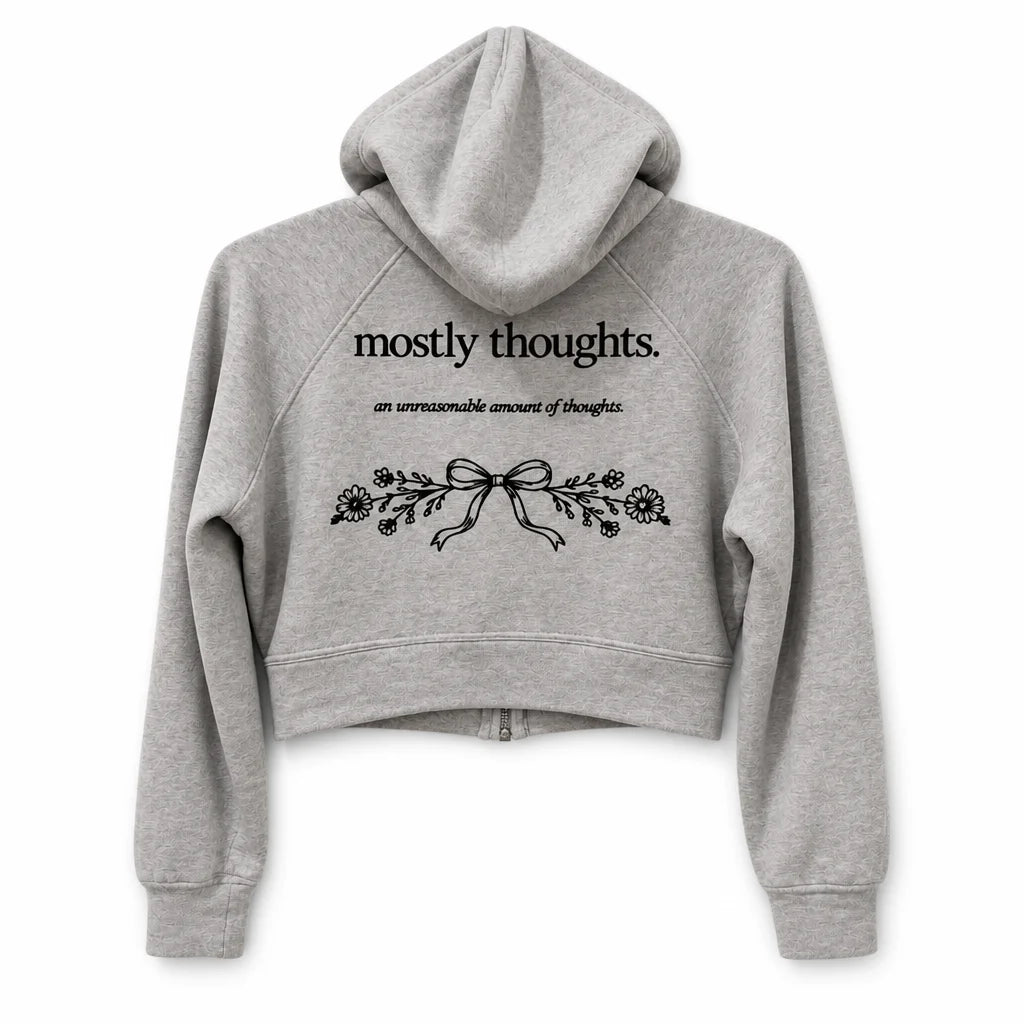 Mostly Thoughts Hoodie – Heather grey