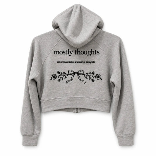Mostly Thoughts Hoodie – Heather grey